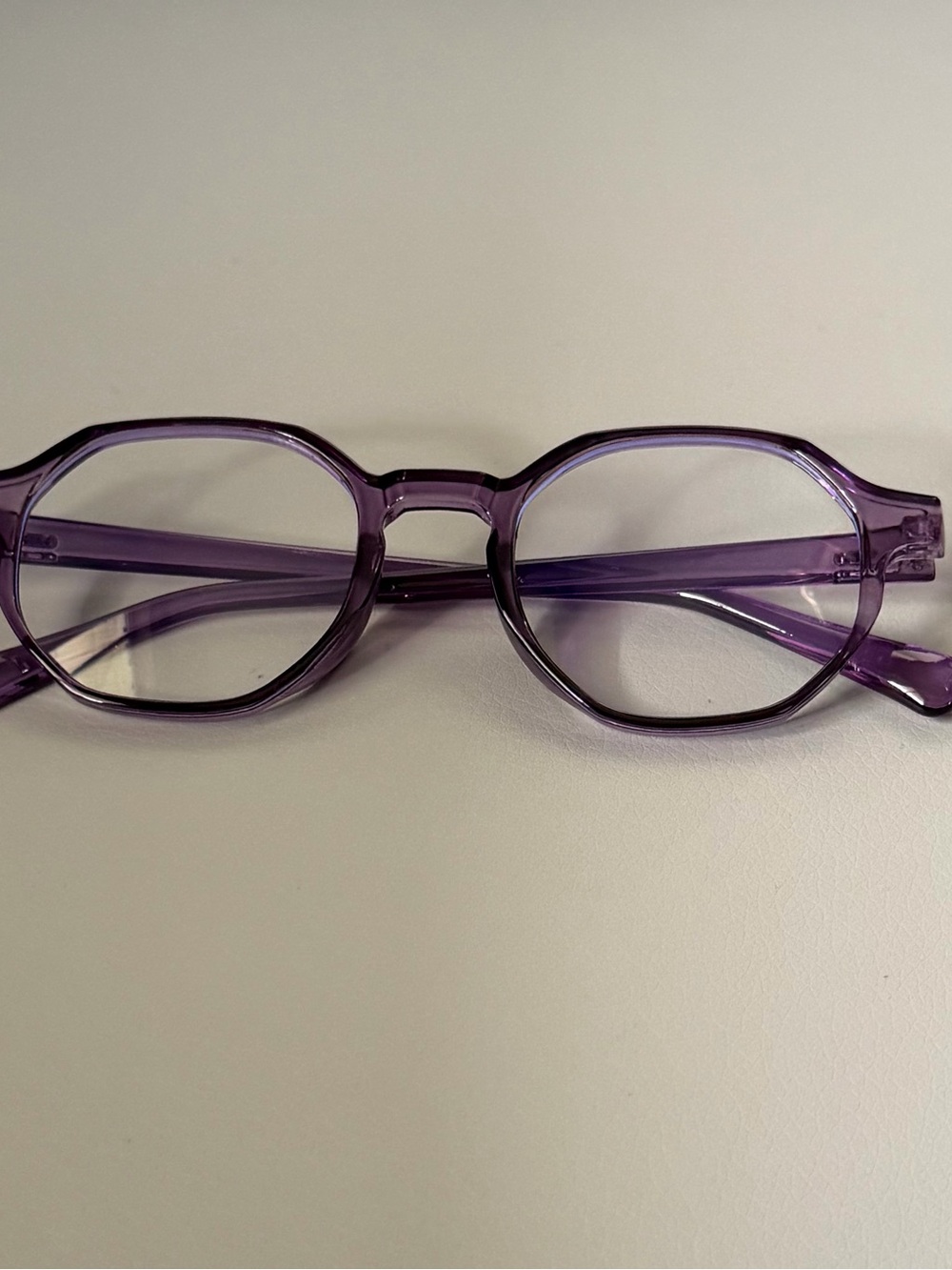 Purple Transparent Round Frame Reading Glasses - Unbranded